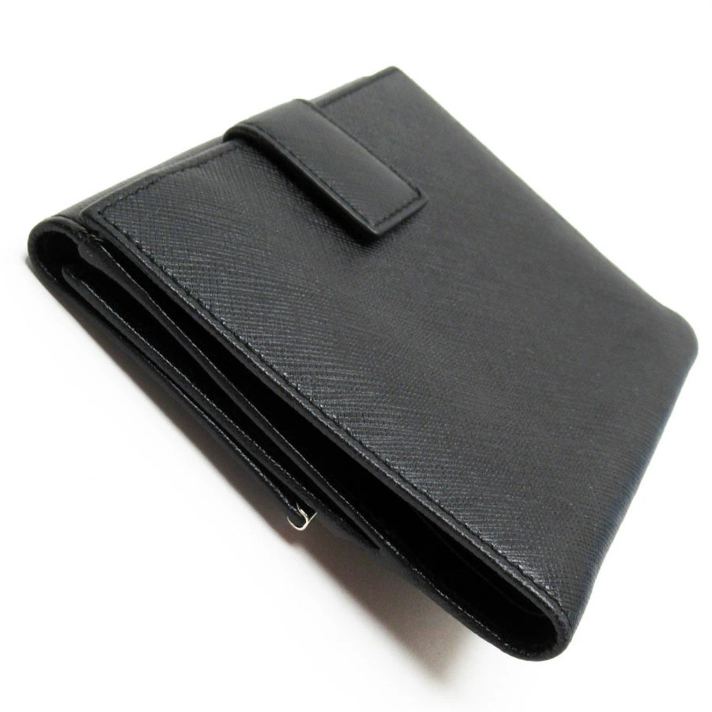 Salvatore Ferragamo black Gancini bi wallet fold leather Black